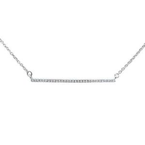 .06ct 14kt white gold diamond trendy bar pendant